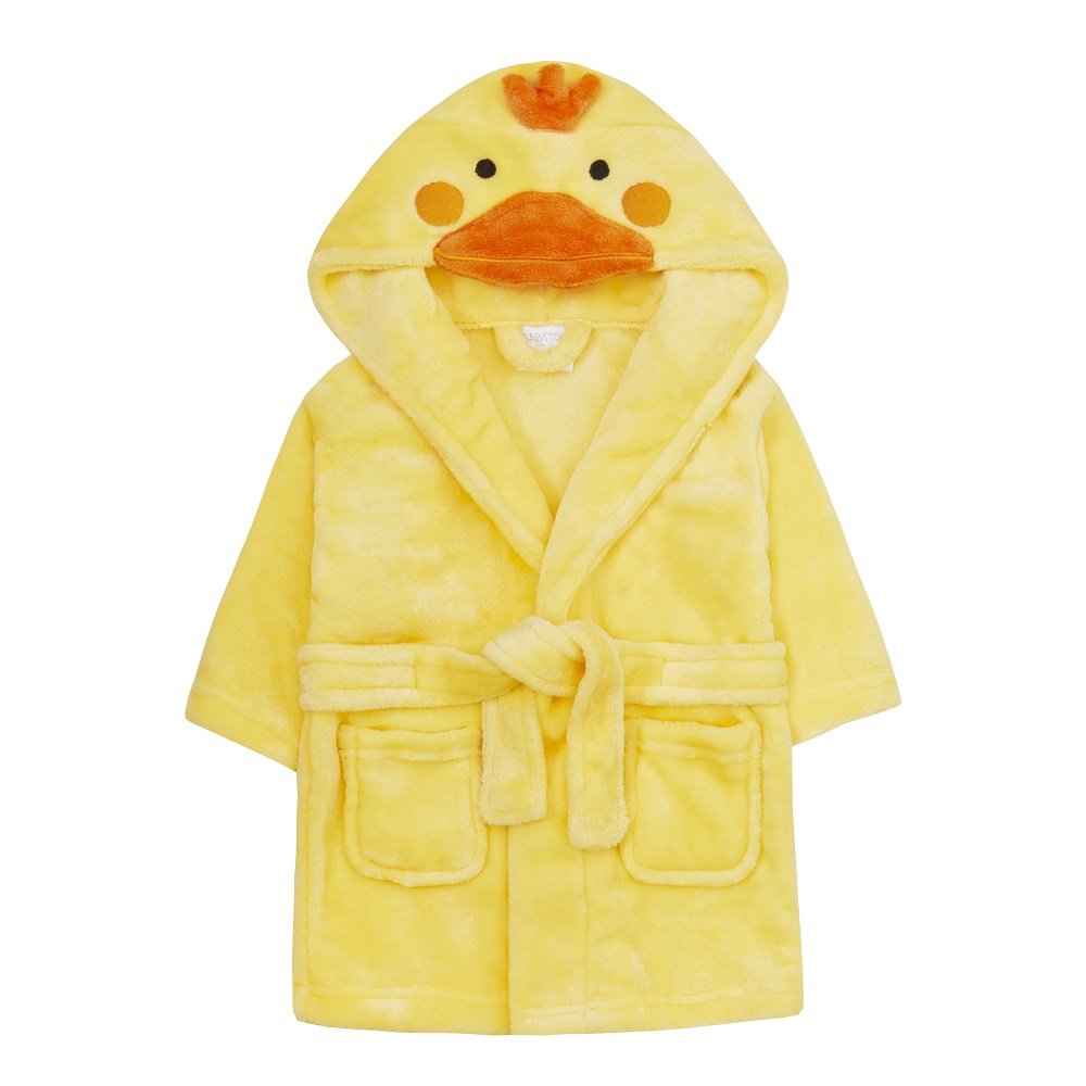 Baby Unisex Novelty Duck Hooded Dressing Gown - 0-24 Months