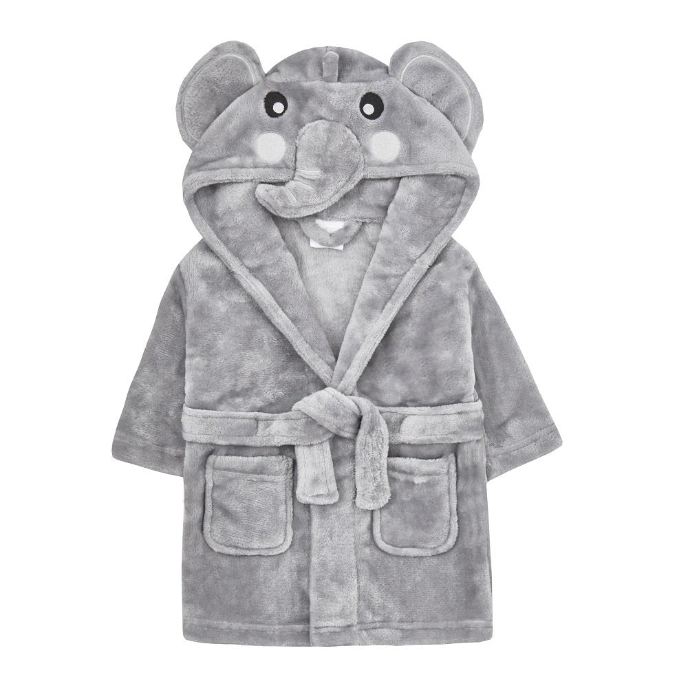 Baby Unisex Novelty Elephant Hooded Dressing Gown - 0-24 Months