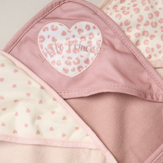 Baby Girl 6-Piece Bath Time Set - Little Princess Hearts