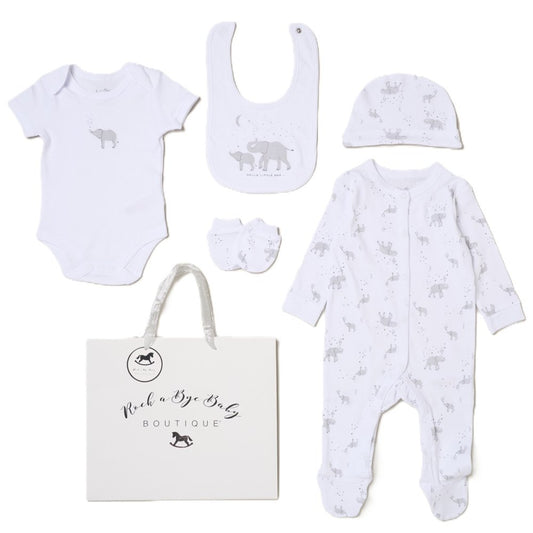 Baby Unisex 6-Piece Gift Set - Elephant