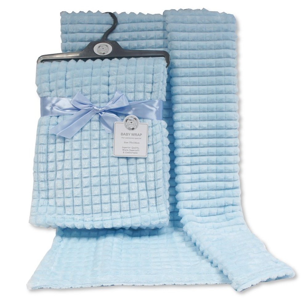 Baby Jacquard Wrap Squares in Sky Blue