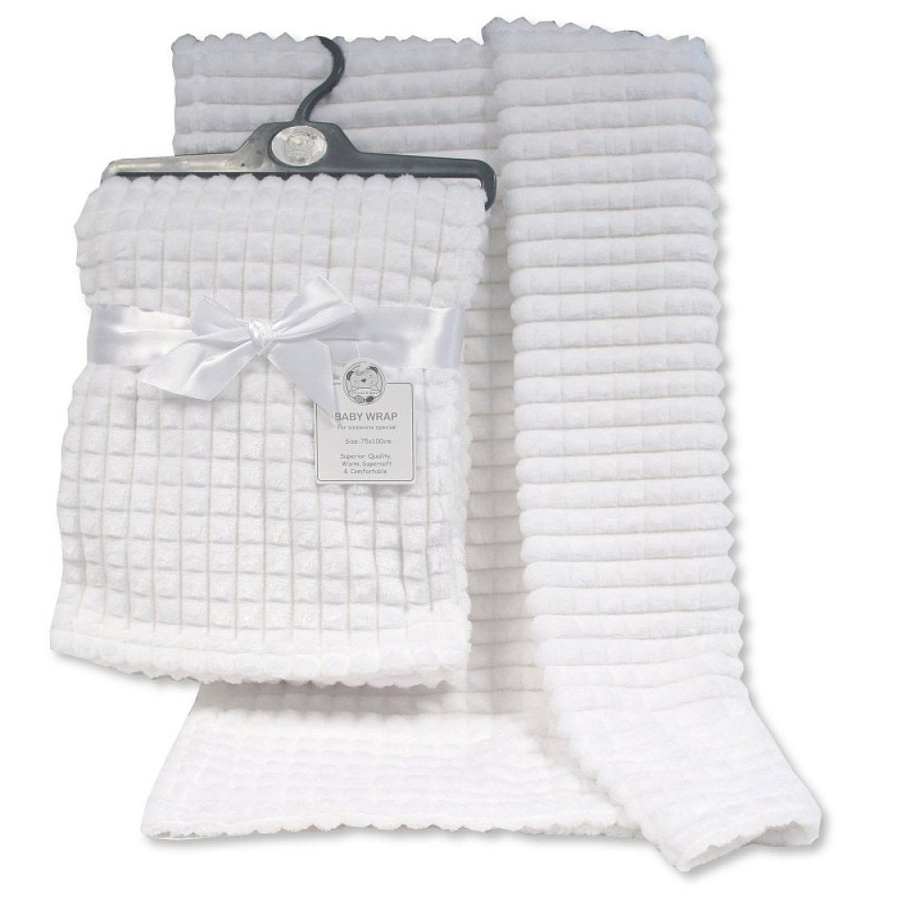 Baby Jacquard Wrap Squares in White