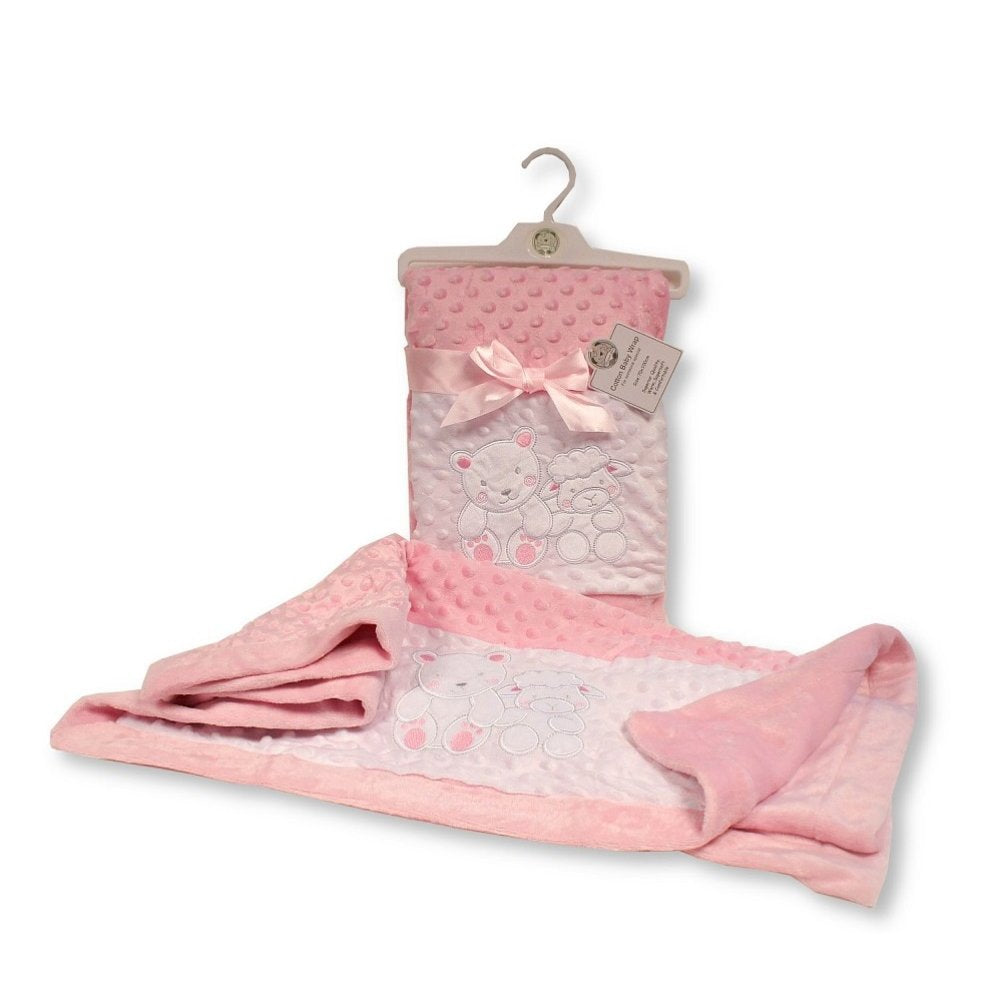 Baby Teddy & Sheep Dimple Wrap in Pink