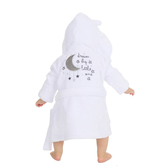 Baby Boys Dream Big Little One Hooded Dressing Gown - 0-12 Months