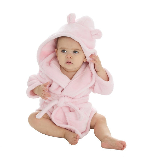 Baby / Infant Girls Pink Hooded Dressing Gown - 0-24 Months
