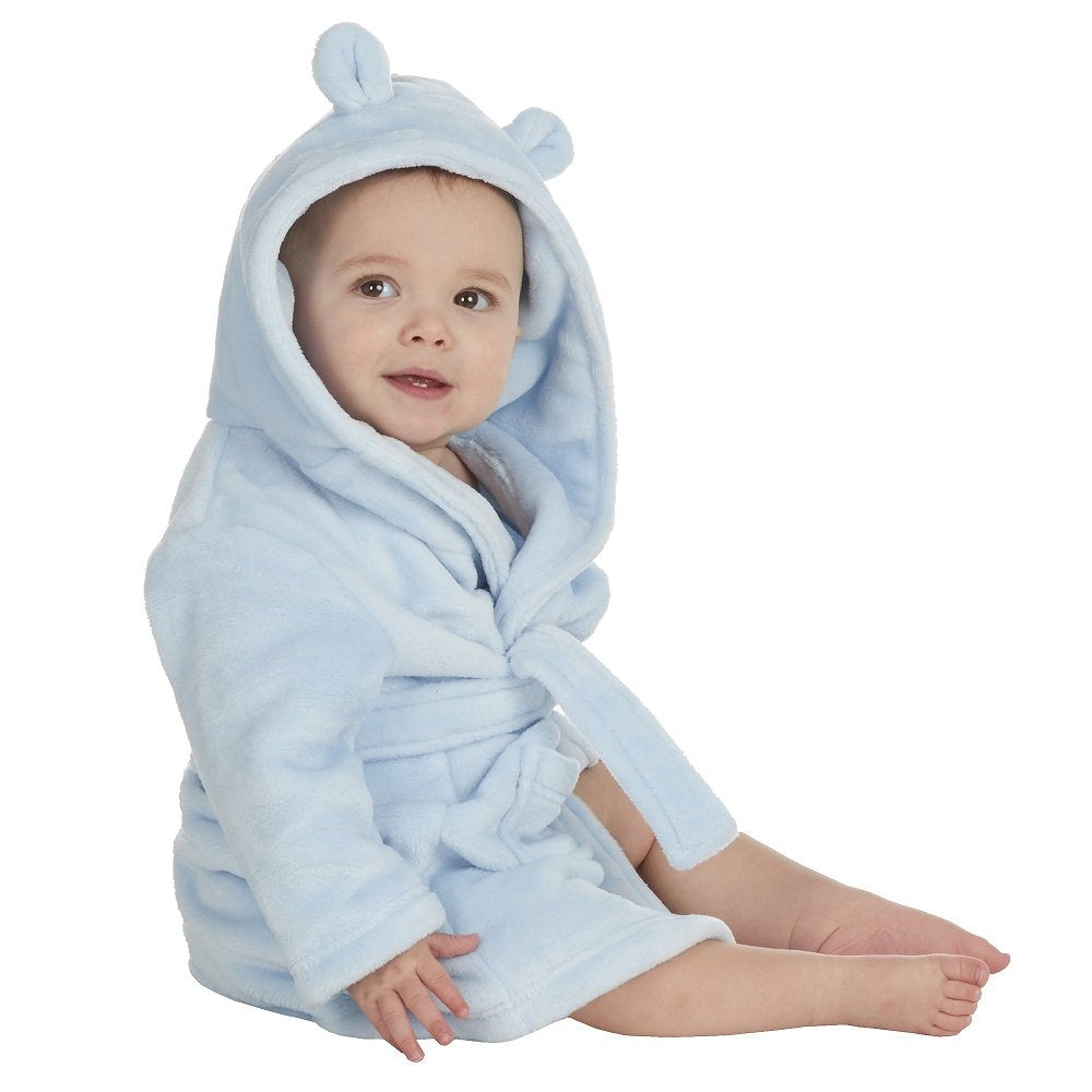 Baby / Infant Boys Blue Hooded Dressing Gown - 0-24 Months