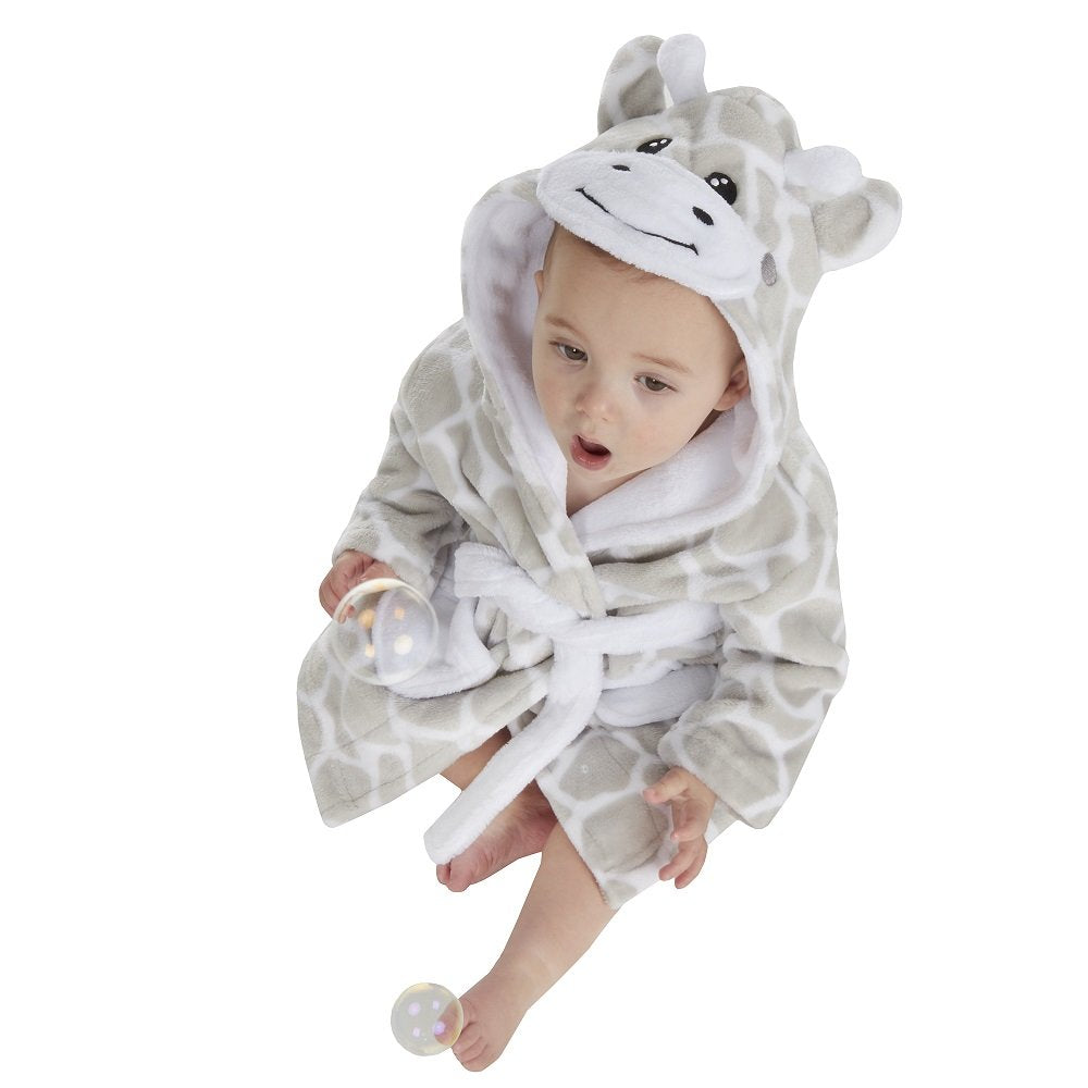 Baby Unisex Novelty Giraffe Hooded Dressing Gown - 0-24 Months