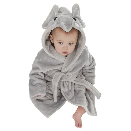 Baby Unisex Novelty Elephant Hooded Dressing Gown - 0-24 Months