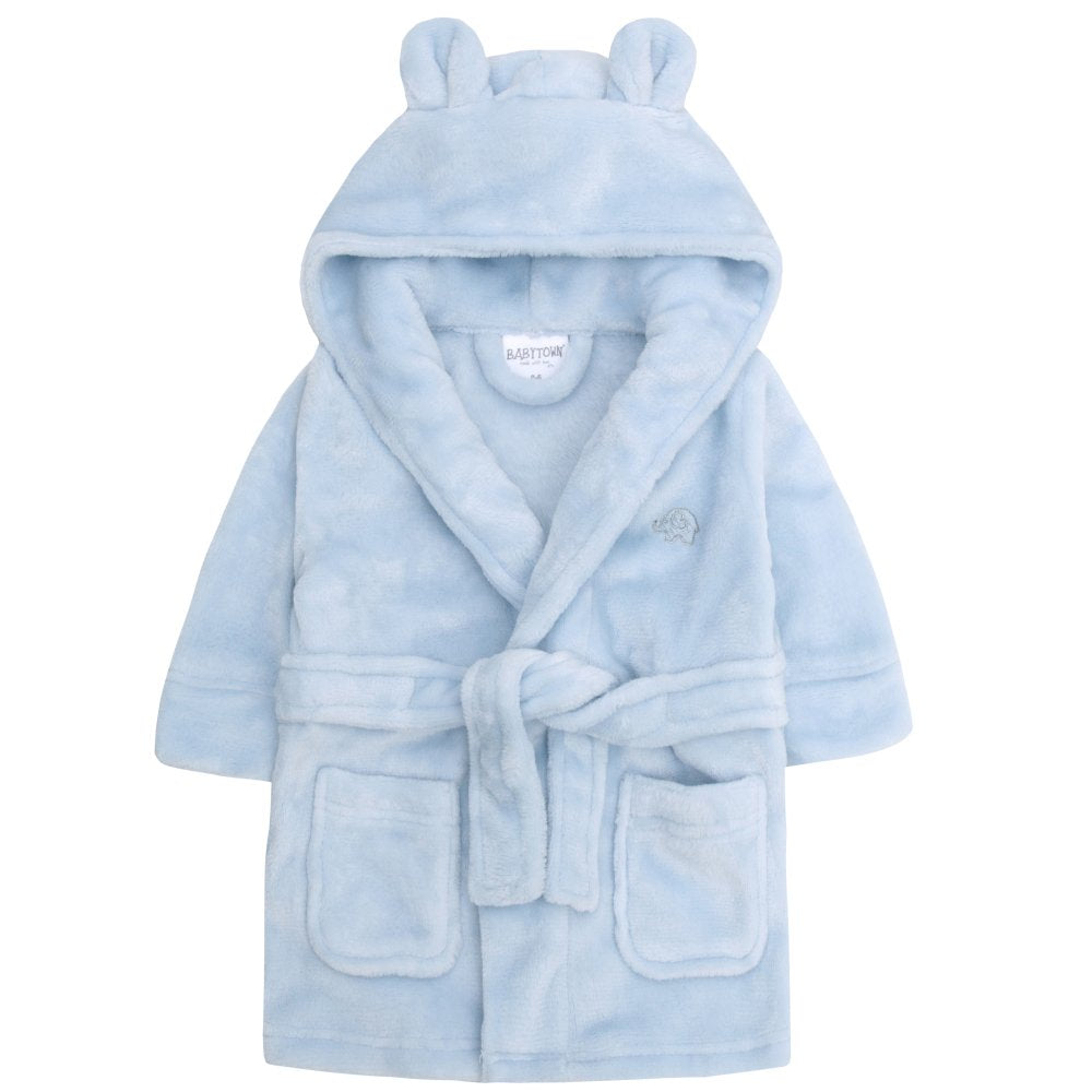 Baby / Infant Boys Blue Hooded Dressing Gown - 0-24 Months