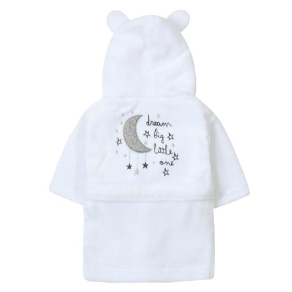 Baby Boys Dream Big Little One Hooded Dressing Gown - 0-12 Months