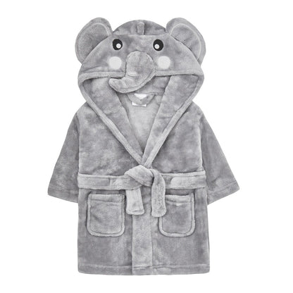 Baby Unisex Novelty Elephant Hooded Dressing Gown - 0-24 Months