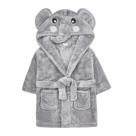 Baby Unisex Novelty Elephant Hooded Dressing Gown - 0-24 Months