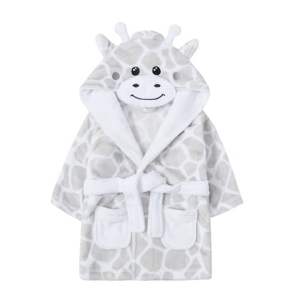 Baby Unisex Novelty Giraffe Hooded Dressing Gown - 0-24 Months