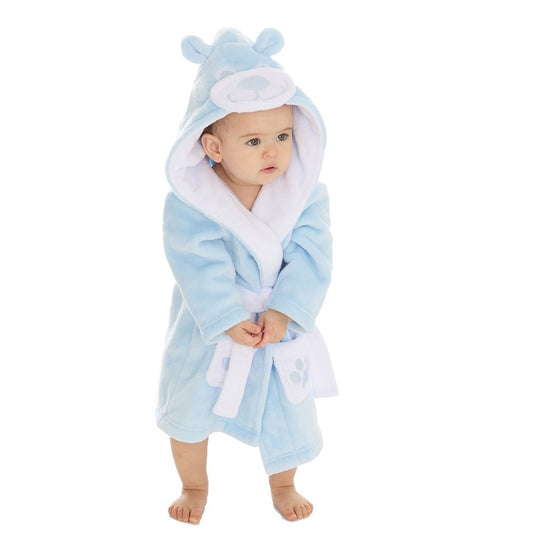 Baby Boys Novelty Teddy Hooded Dressing Gown - 6-24 Months