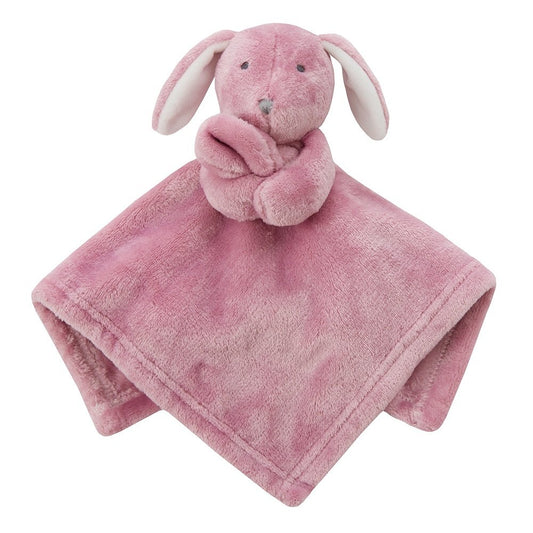 Plush Bunny Baby Comforter in Dusky Pink