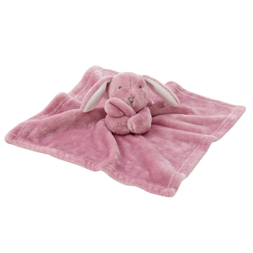 Plush Bunny Baby Comforter in Dusky Pink