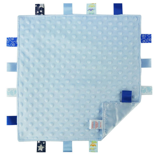 Plush Bubble Comforter with Taggies in Blue