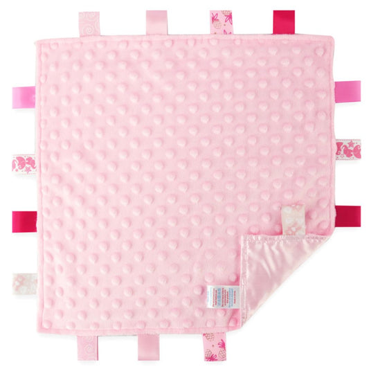 Plush Bubble Comforter with Taggies in Pink