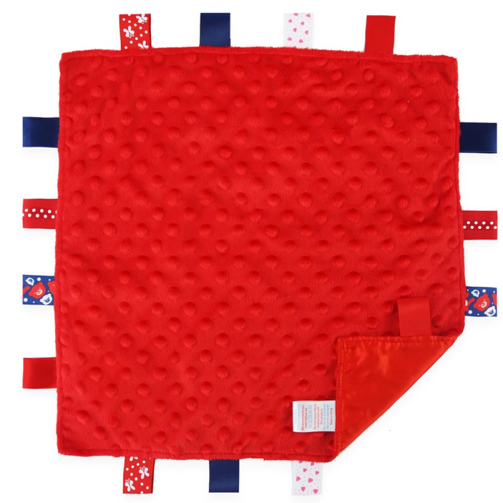 Plush Bubble Comforter with Taggies in Red