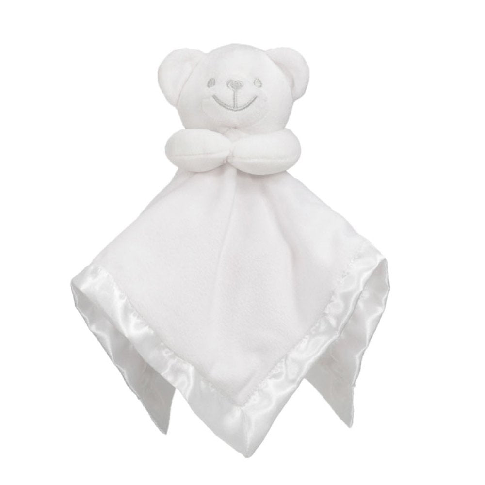 Bear Comforter with Satin Back in White