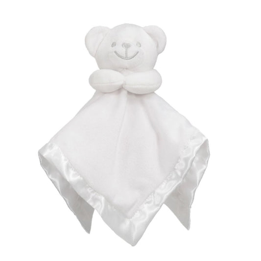 Bear Comforter with Satin Back in White