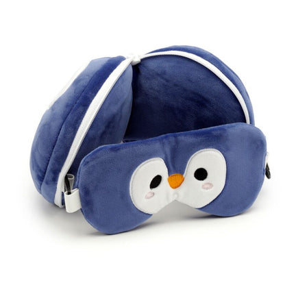 Penguin Plush Travel Pillow & Eye Mask Set