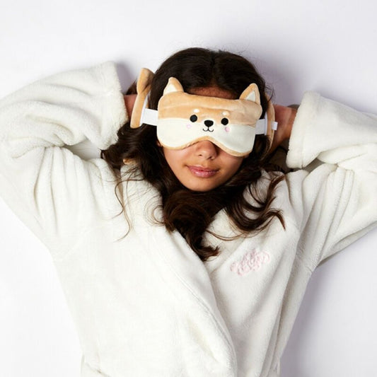 Shiba Inu Plush Travel Pillow & Eye Mask Set