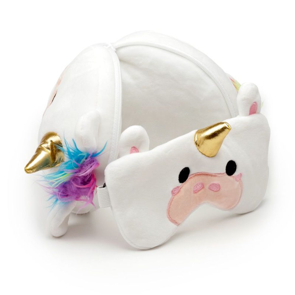 Unicorn Plush Travel Pillow & Eye Mask Set