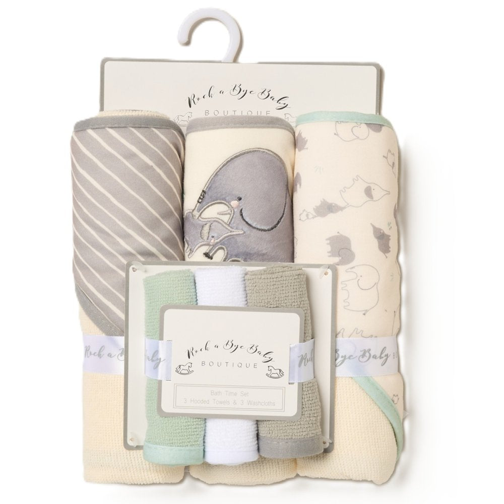 Unisex 6-Piece Bath Time Set - Elephant