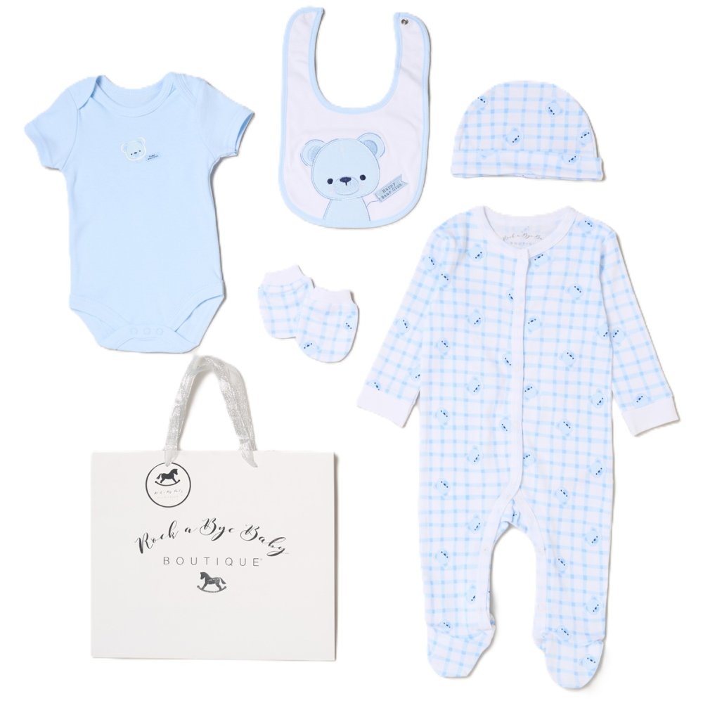 Baby Boys 6-Piece Gift Set - Happy Bear Club