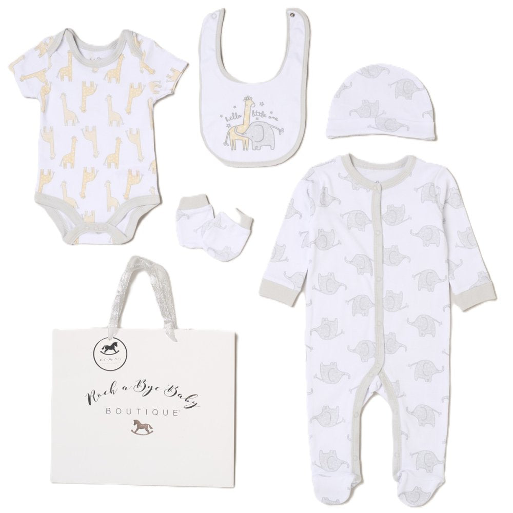 Baby Unisex 6-Piece Gift Set - Safari Animals