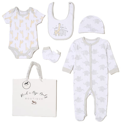 Baby Unisex 6-Piece Gift Set - Safari Animals