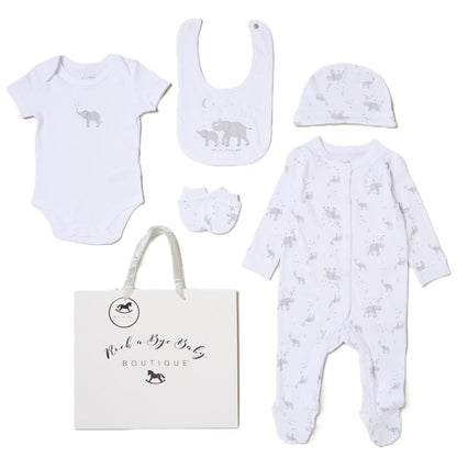 Baby Unisex 6-Piece Gift Set - Elephant