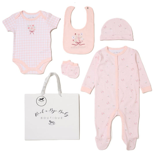 Baby Girls 6-Piece Gift Set - Pretty Flowers