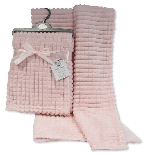 Baby Jacquard Wrap Squares in Baby Pink