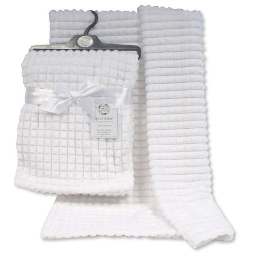 Baby Jacquard Wrap Squares in White