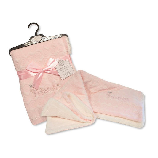 Princess Baby Swirl Design Wrap with Sherpa Back