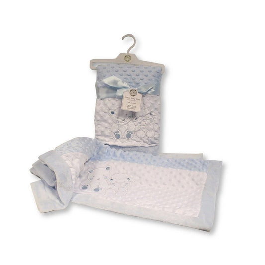 Baby Teddy & Sheep Dimple Wrap in Blue