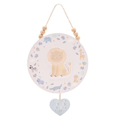 Lion Round Plaque Baby Boy