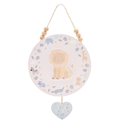 Lion Round Plaque Baby Boy