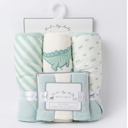 Baby Boy 6-Piece Bath Time Set - Dinosaur