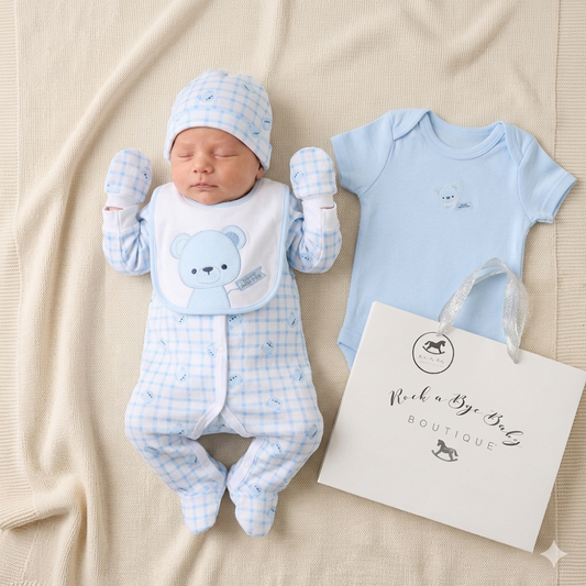 Baby Boys 6-Piece Gift Set - Happy Bear Club