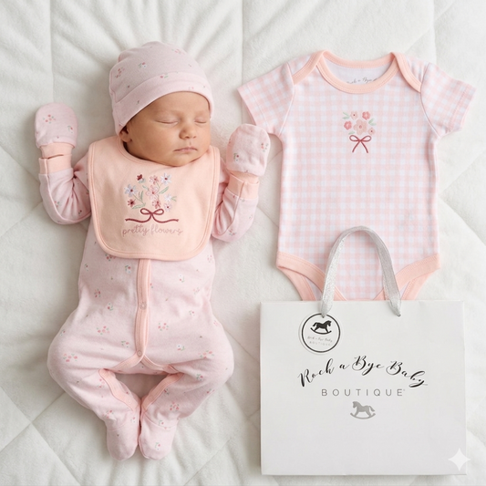 Baby Girls 6-Piece Gift Set - Pretty Flowers