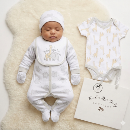 Baby Unisex 6-Piece Gift Set - Safari Animals