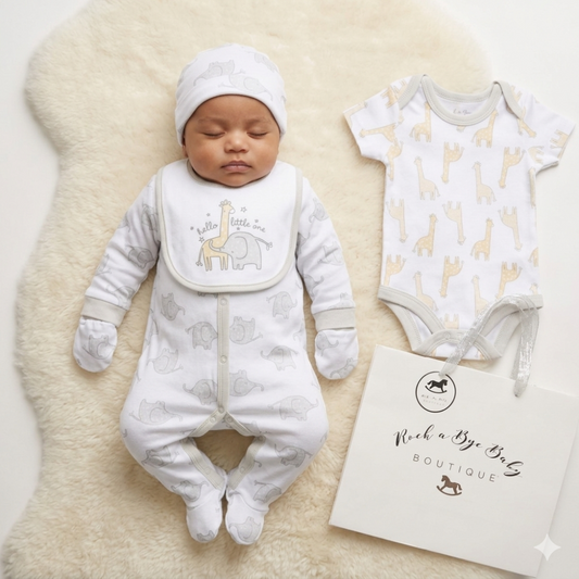 Baby Unisex 6-Piece Gift Set - Safari Animals