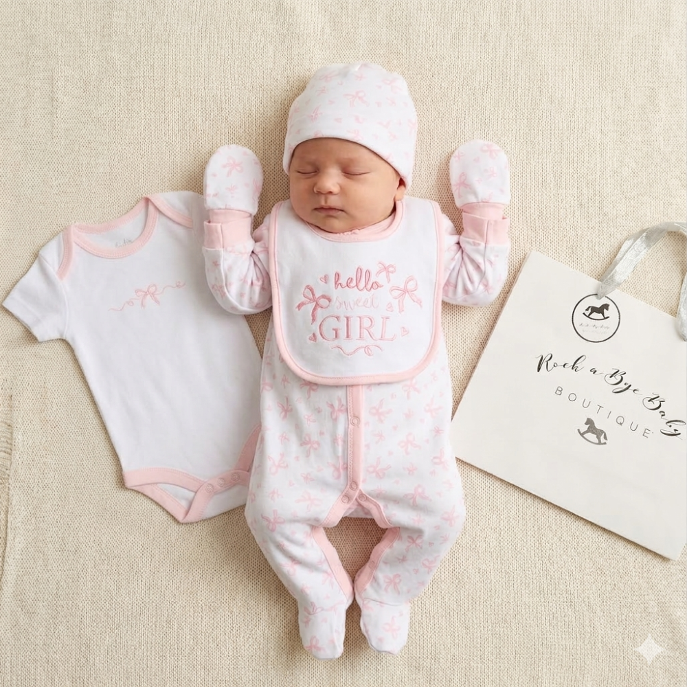 Baby Girls 6-Piece Gift Set - Hello Sweet Girl