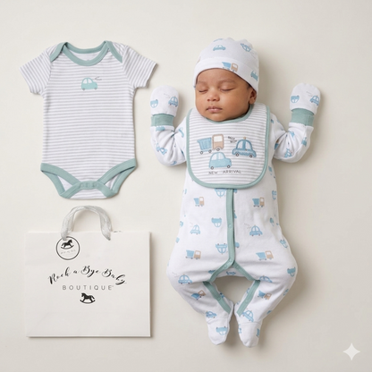 Baby Boys 6-Piece Gift Set - Transport